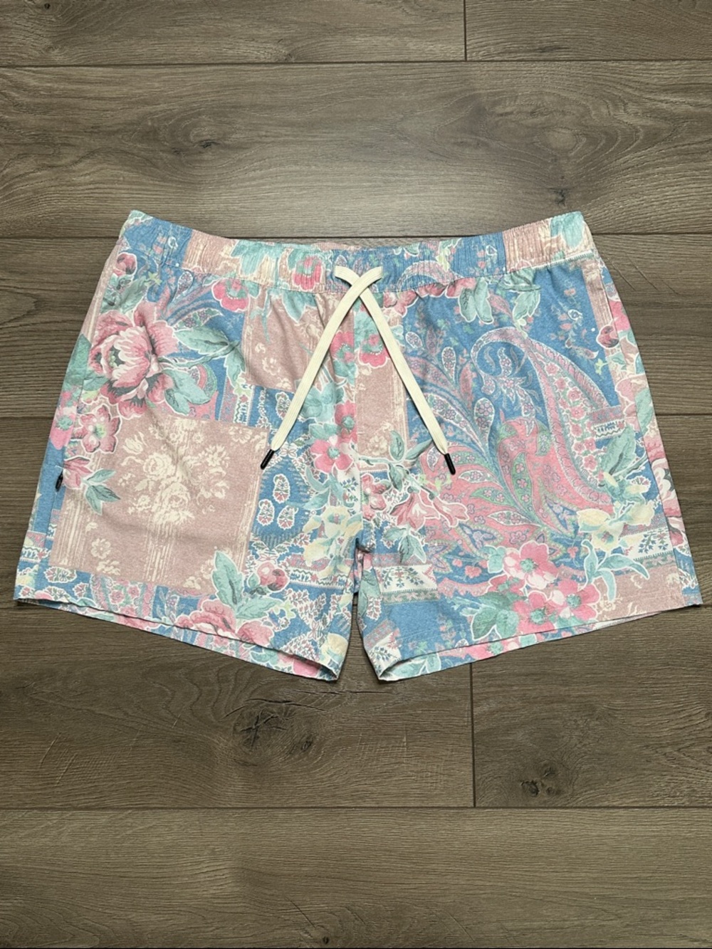 BYLT 5" Baja Swim Training Board Shorts Blue Pink Size XXL